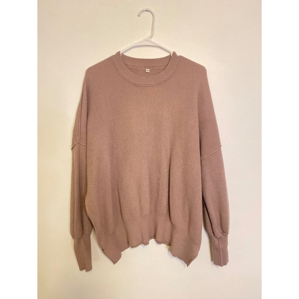 Oversized Mauve Sweater Size M  Ribbed Texture & Dropped Shoulders